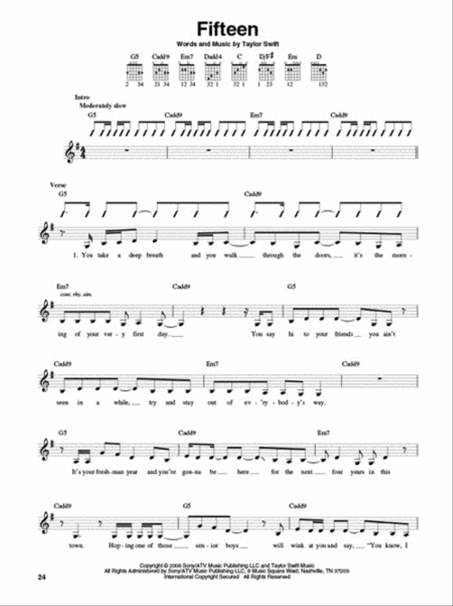 Taylor Swift for Acoustic Guitar Acoustic Guitar scores gallery preview page 4