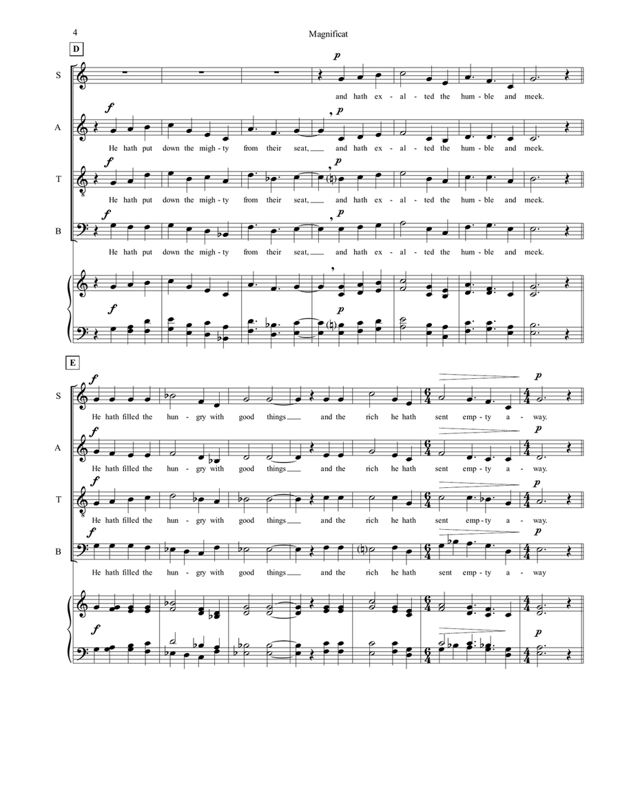 Magnificat - The Song of Mary 4-Part scores gallery preview page 4