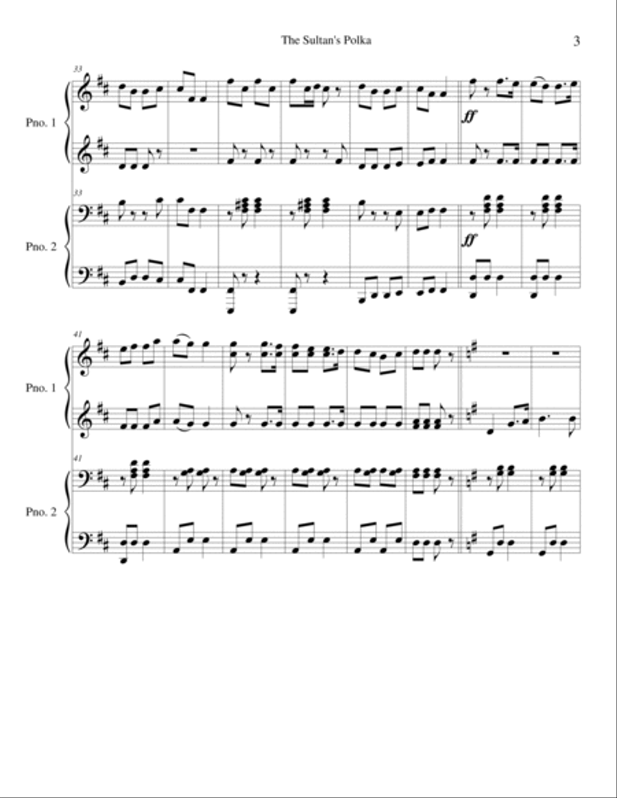 The Sultan's Polka for Piano Duet Piano Solo scores gallery preview page 3