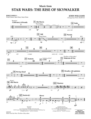 Music from Star Wars: The Rise of Skywalker (arr. Paul Murtha) - Percussion 1