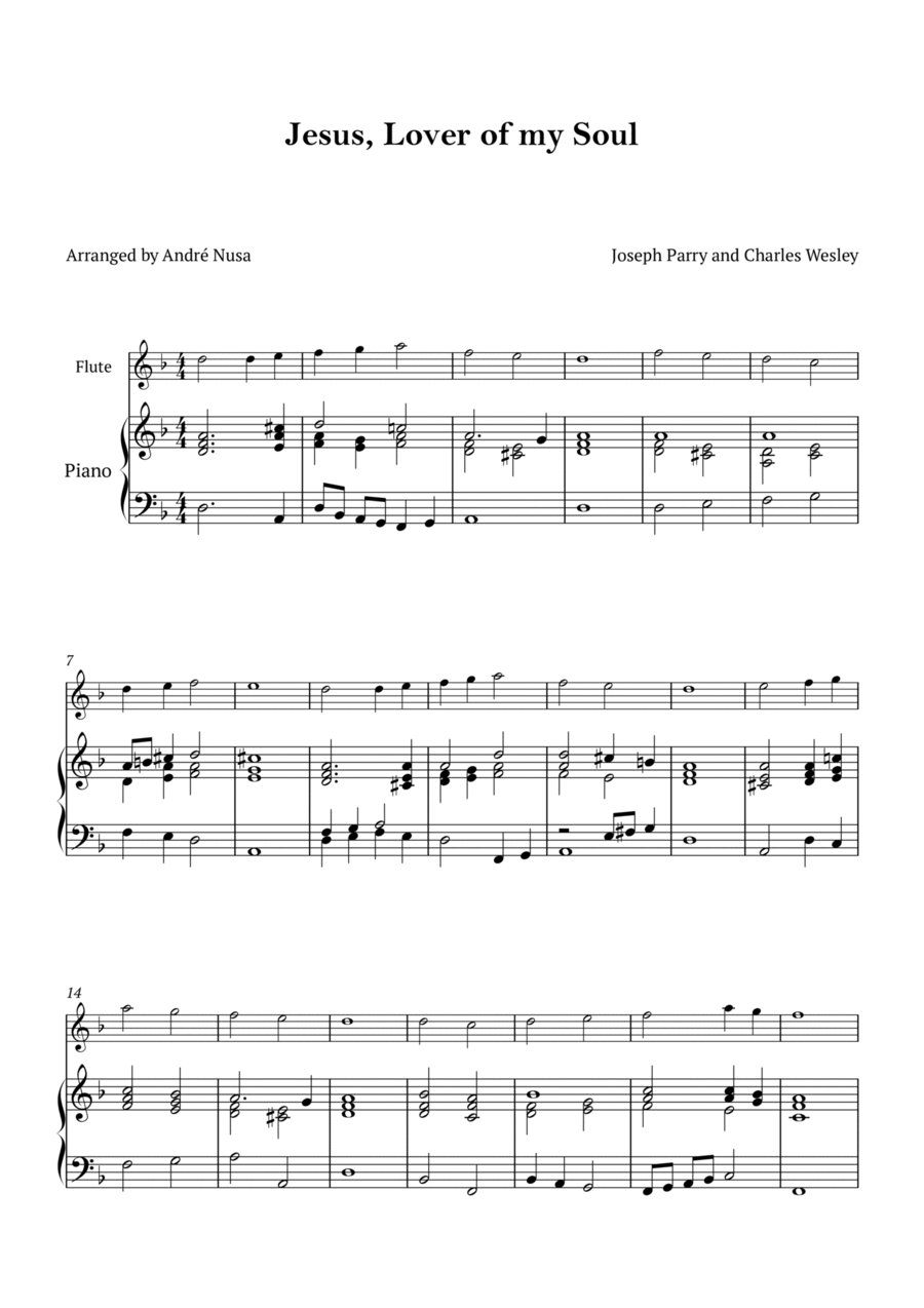 Jesus, Lover of my Soul Flute Solo scores gallery preview page 1
