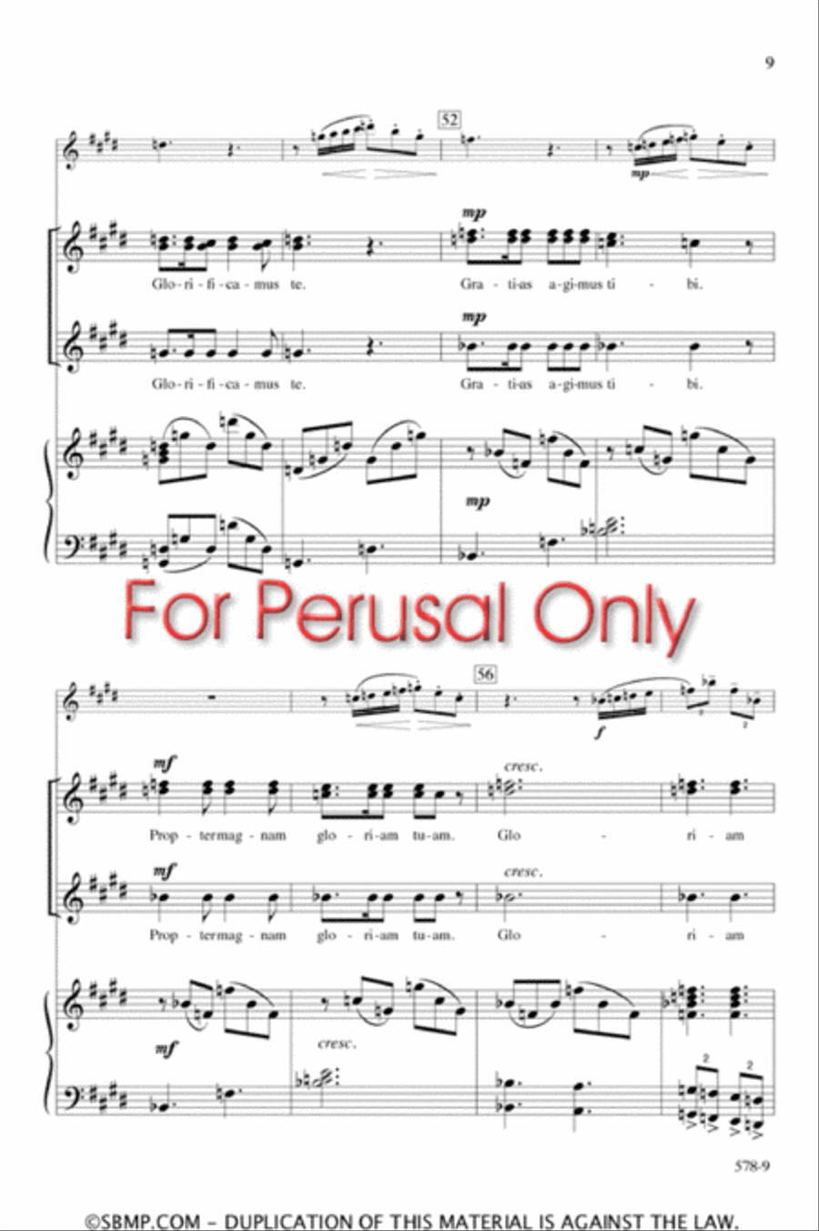 Gloria - SSA Octavo SSA scores gallery preview page 8