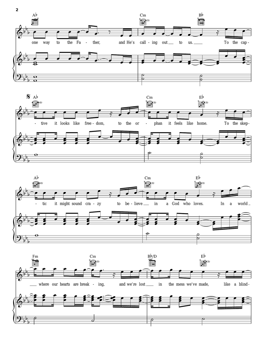 The Gospel The Gospel Piano, Vocal, Guitar scores gallery preview page 2