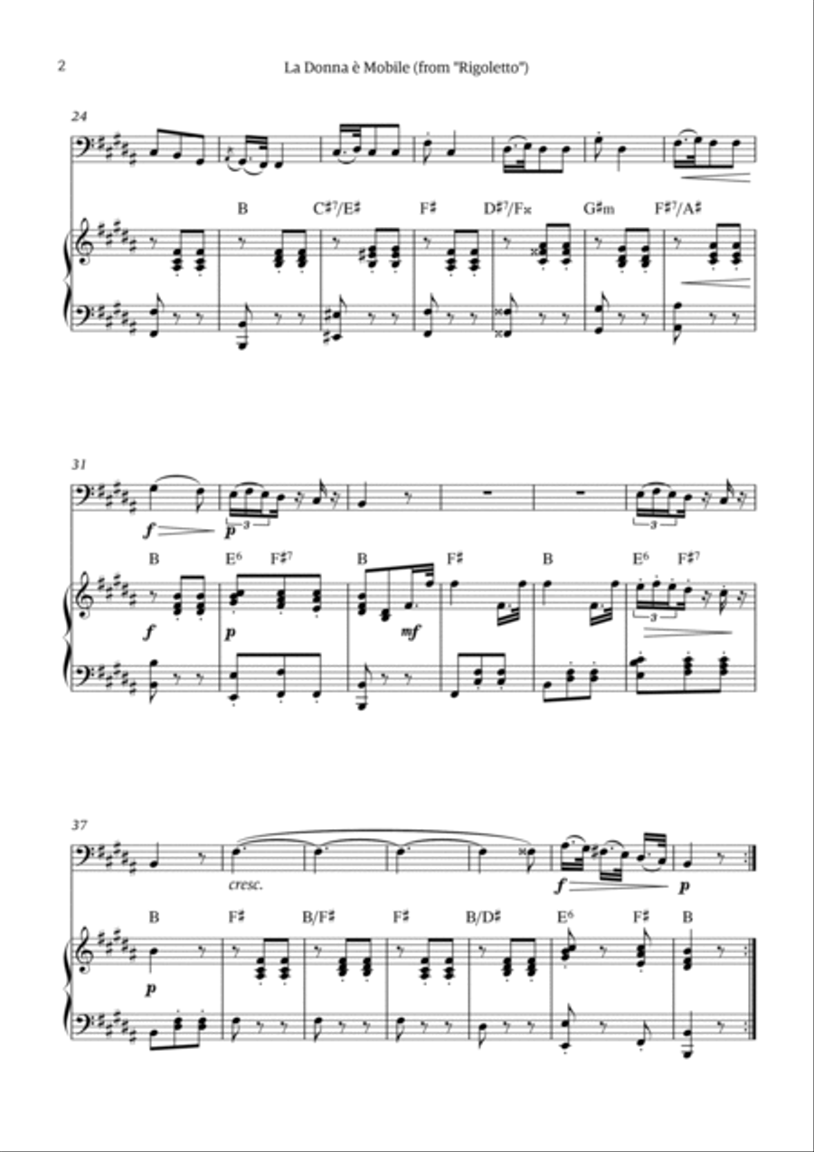 La Donna è Mobile Chamber Music scores gallery preview page 2