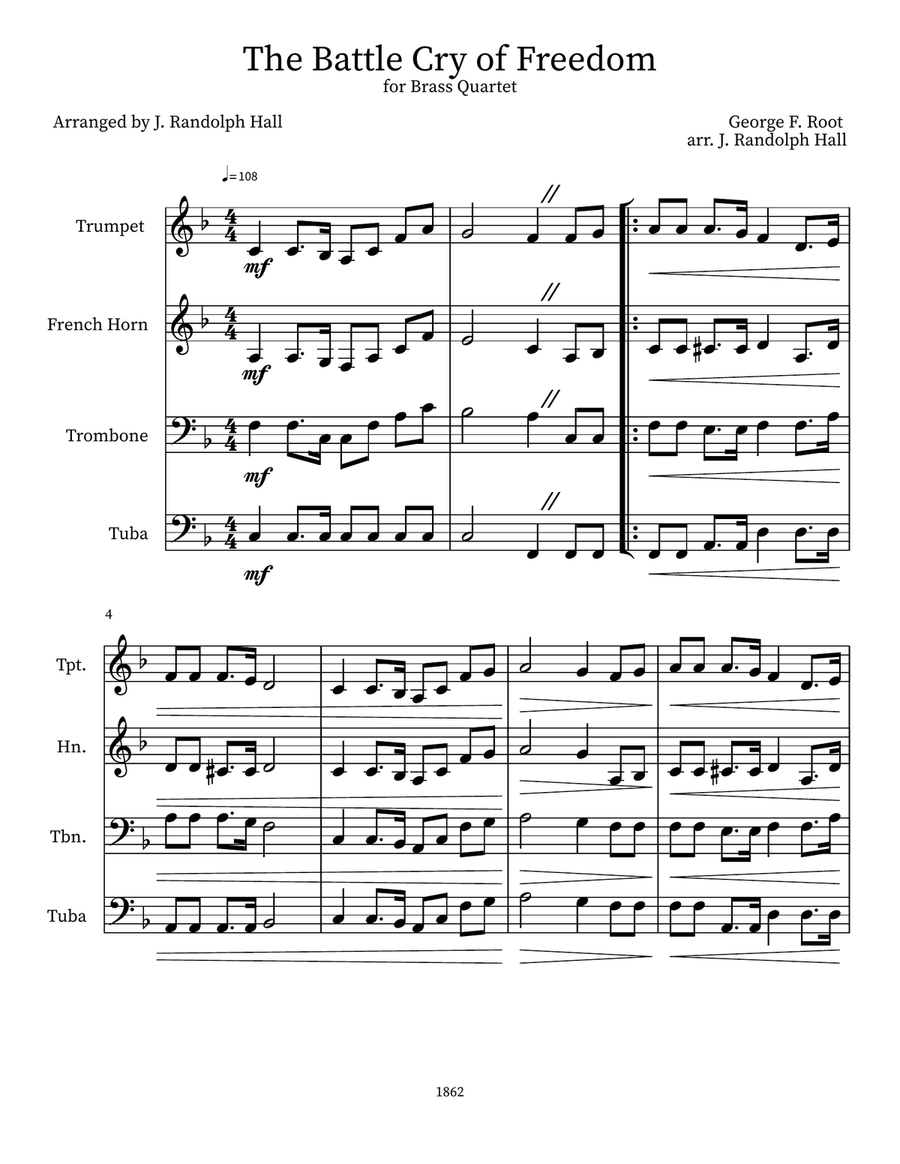 The Battle Cry of Freedom Small Ensemble scores gallery preview page 1