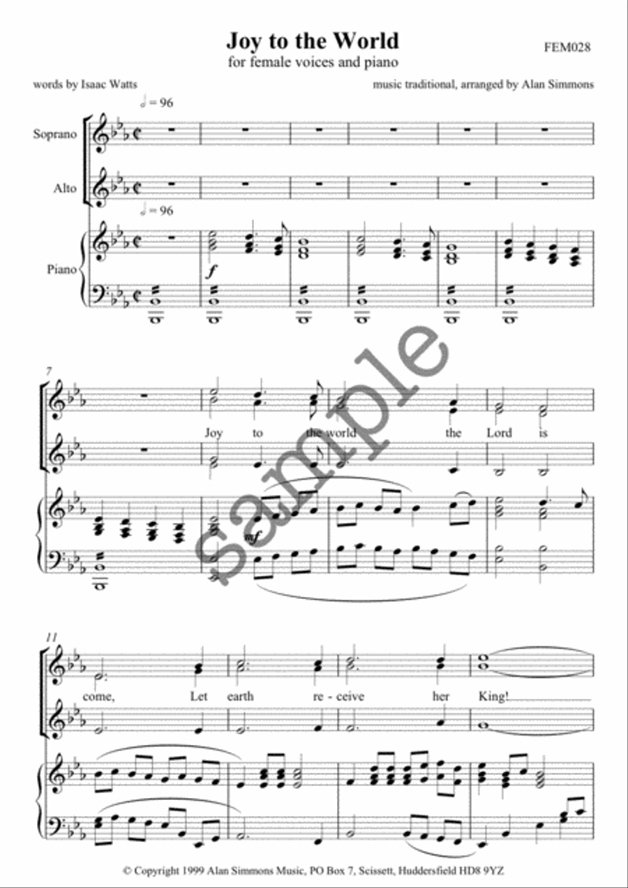 Joy to the World SSAA scores gallery preview page 1