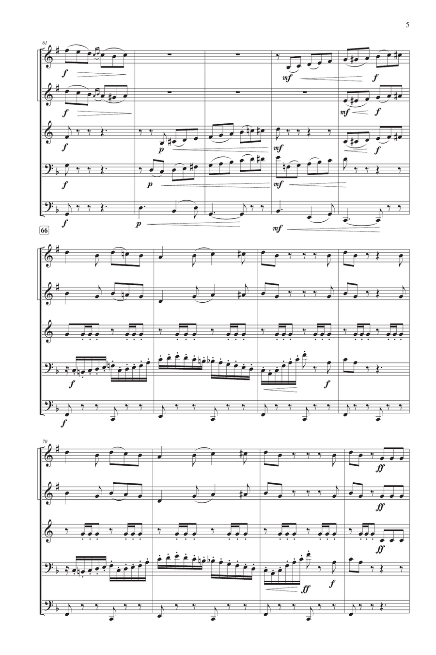 Capriccio Italien for Brass Quintet Brass Quintet scores gallery preview page 5