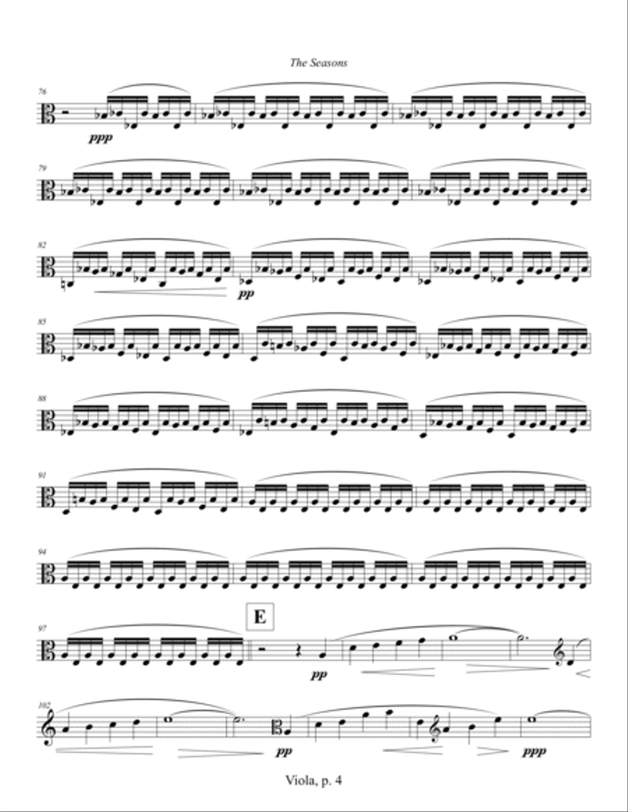 String Quartet No. 12 ... The Seasons (2010) Viola String Quartet scores gallery preview page 3