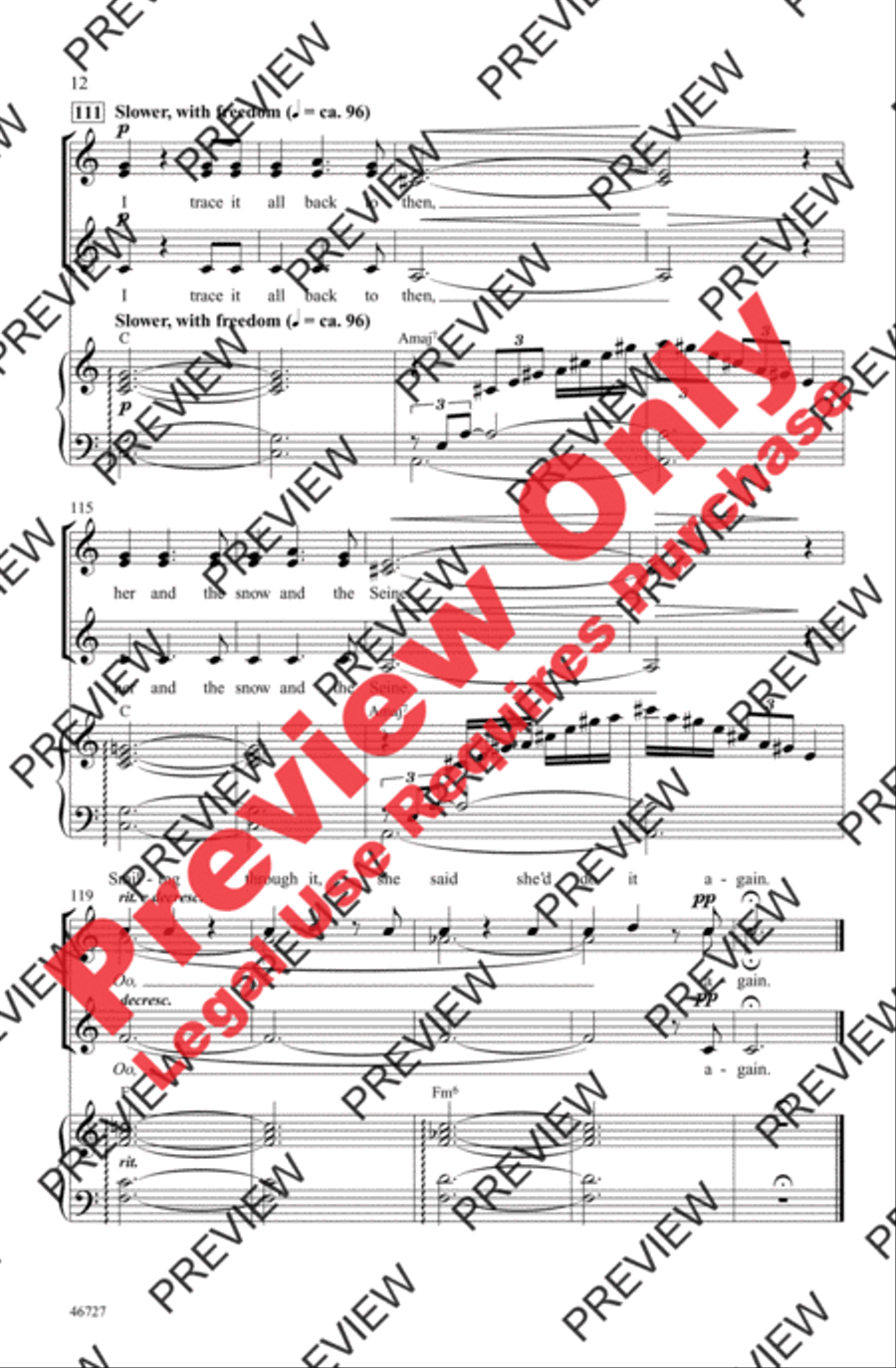 Audition (The Fools Who Dream) Women's Choir scores gallery preview page 12