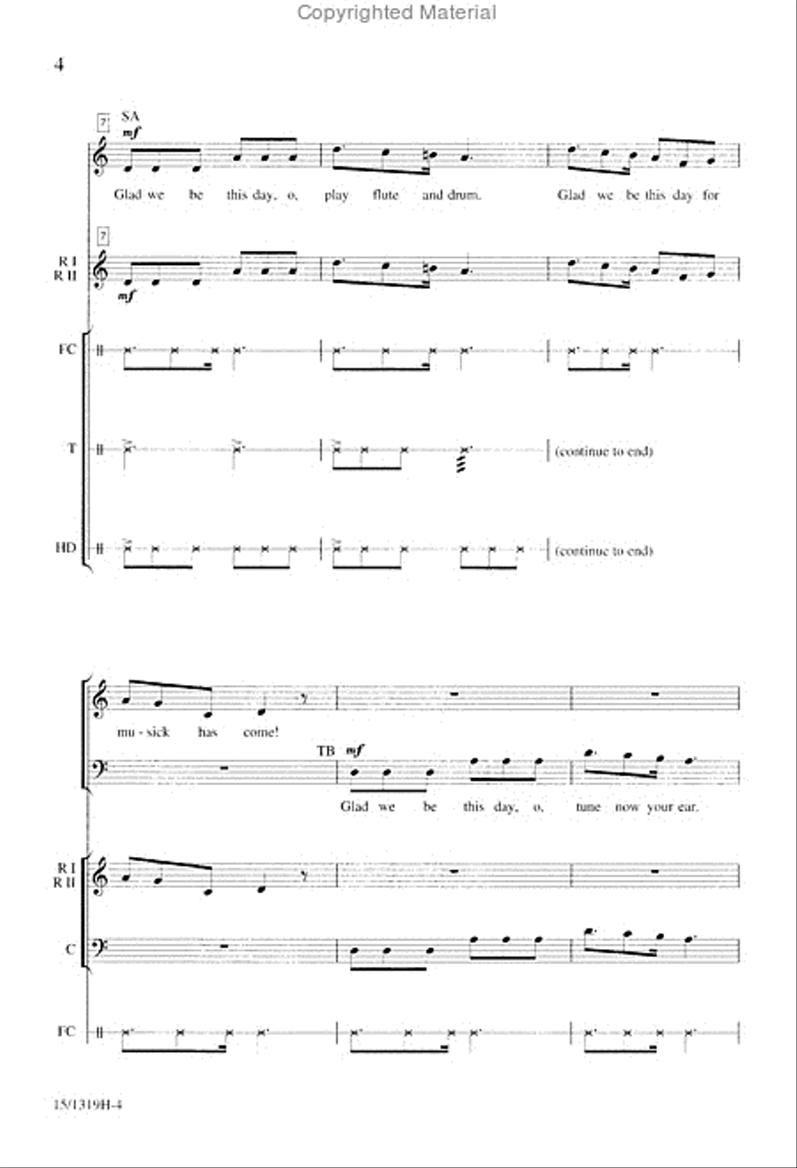 Glad We Be This Day 4-Part scores gallery preview page 3