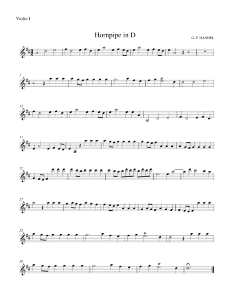 G.F. Handel-Water Music: Hornpipe in D (for string quartet)