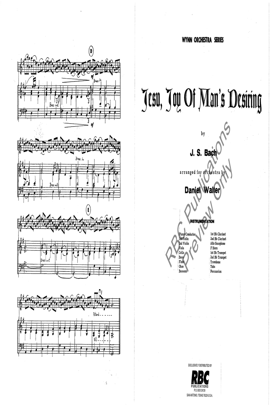 Jesu, Joy Of Man's Desiring Full Orchestra scores gallery preview page 2