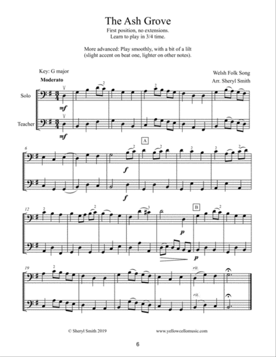 Easy Cello Solos - Teacher Edition (with cello accompaniment) Cello Solo scores gallery preview page 6