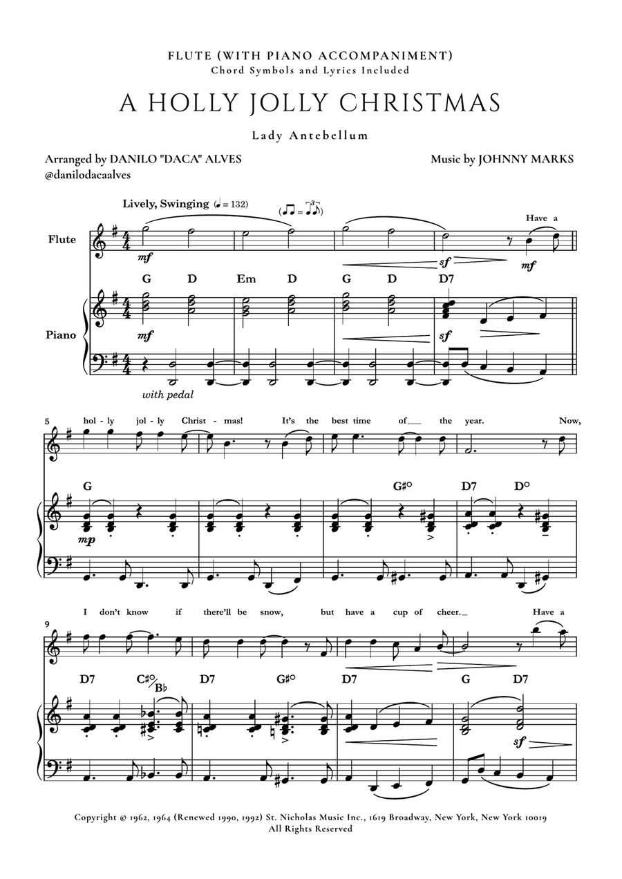 A Holly Jolly Christmas Flute Solo scores gallery preview page 1