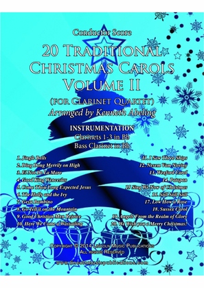 Book cover for 20 Traditional Christmas Carols Volume II (for Clarinet Quartet)