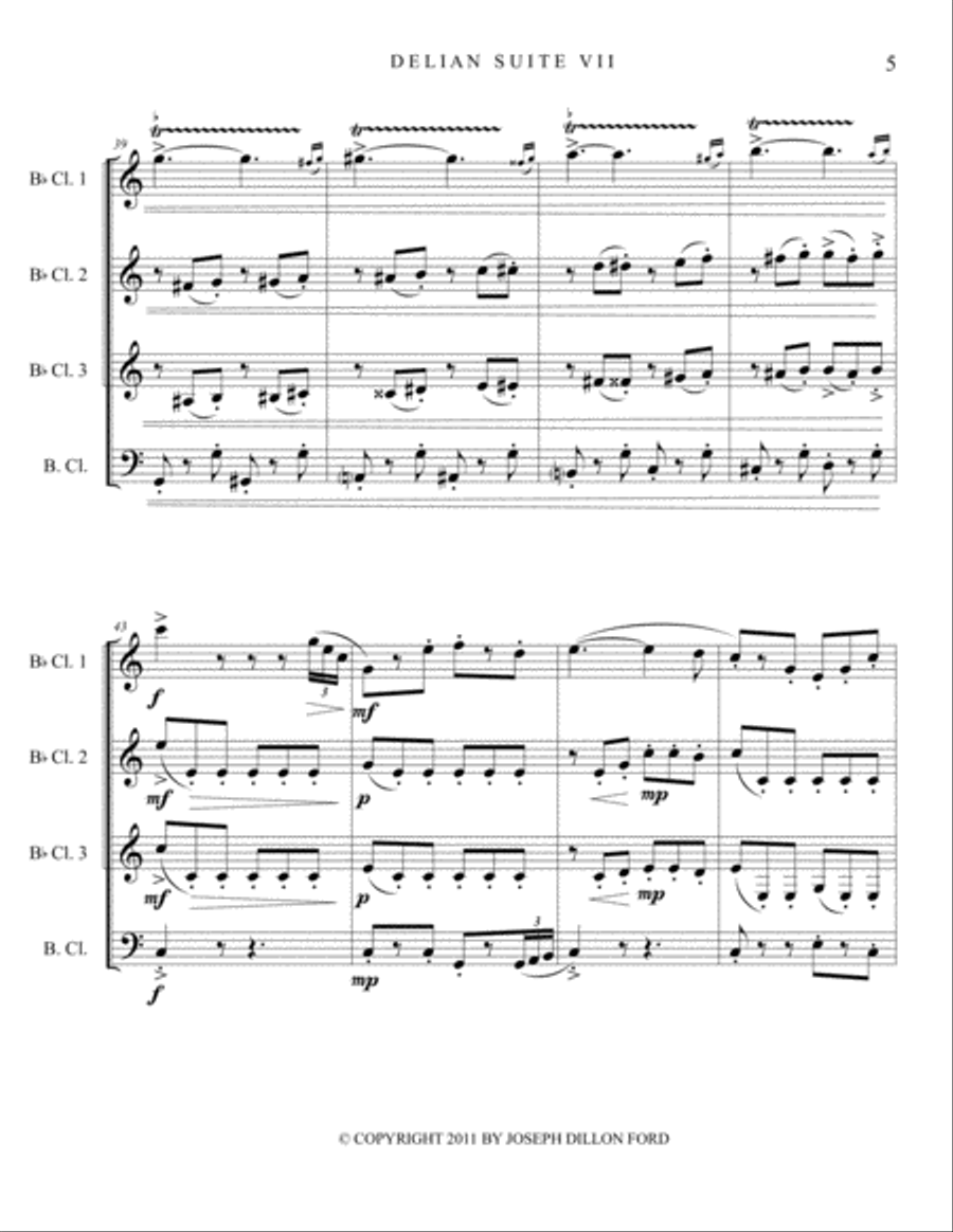 Robin Hood & His Merry Men (Scherzo) for clarinet quartet Clarinet Quartet scores gallery preview page 5