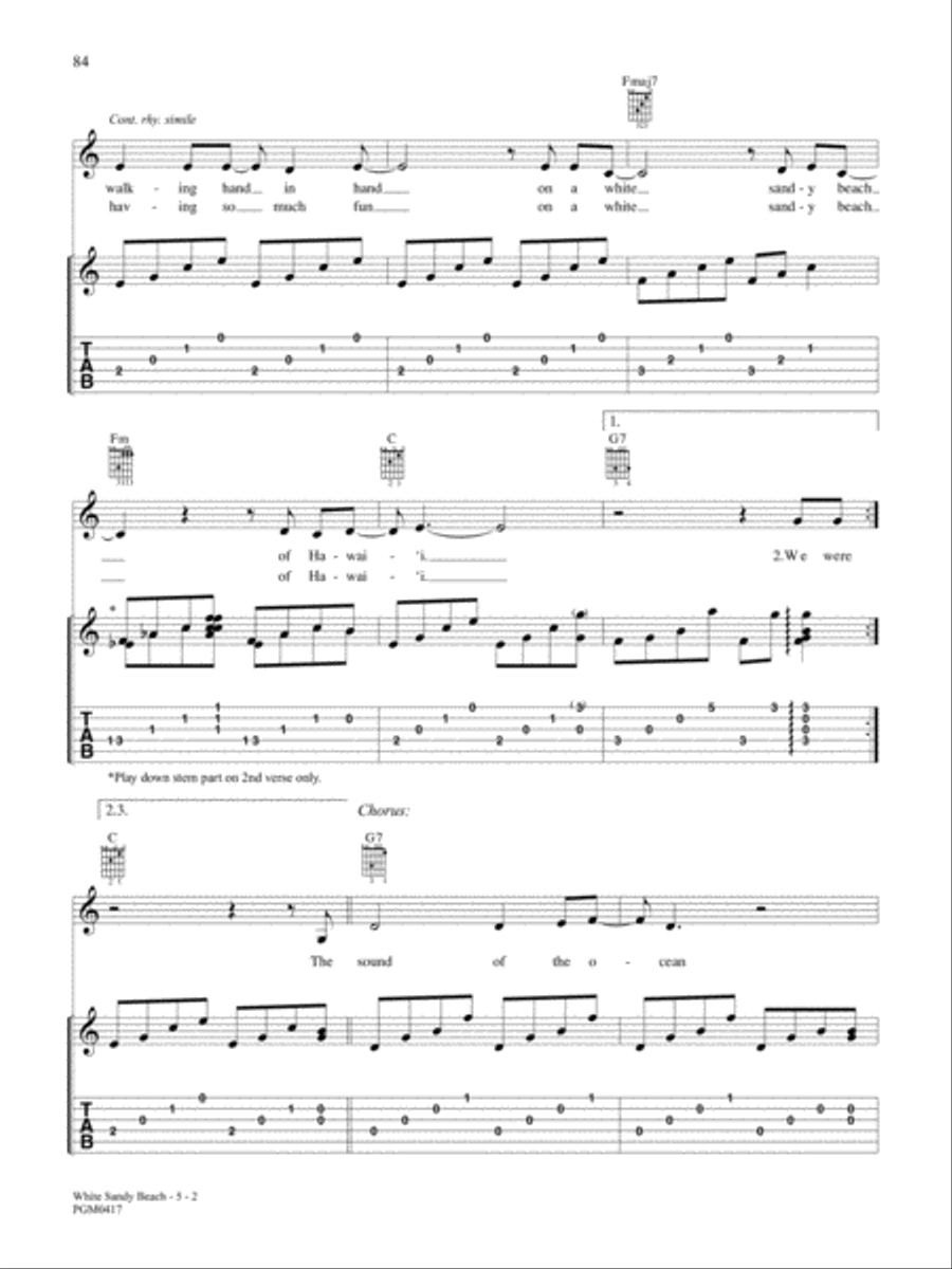White Sandy Beach Ukulele scores gallery preview page 2
