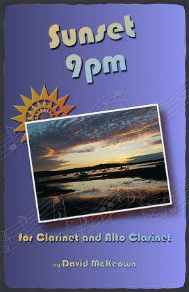 Book cover for Sunset 9pm, for Clarinet and Alto Clarinet Duet