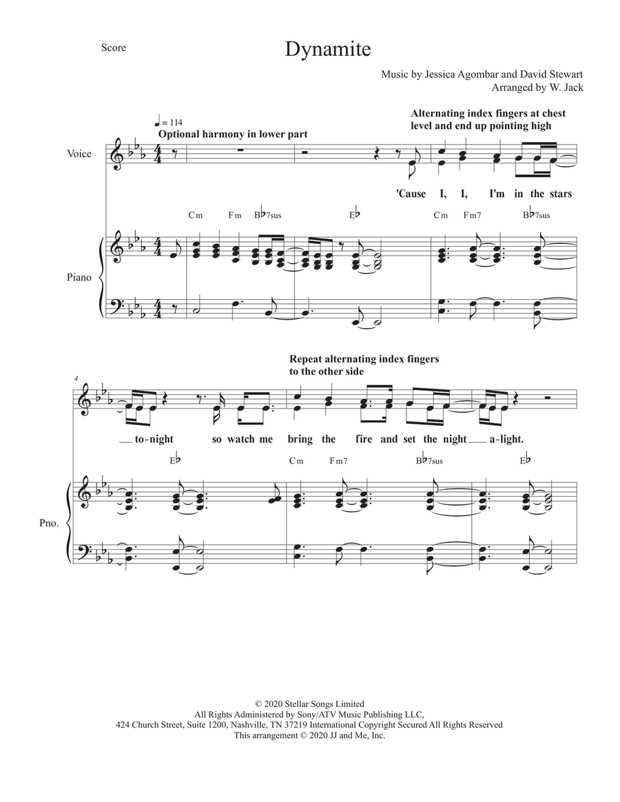 Dynamite Unison Choir scores gallery preview page 1