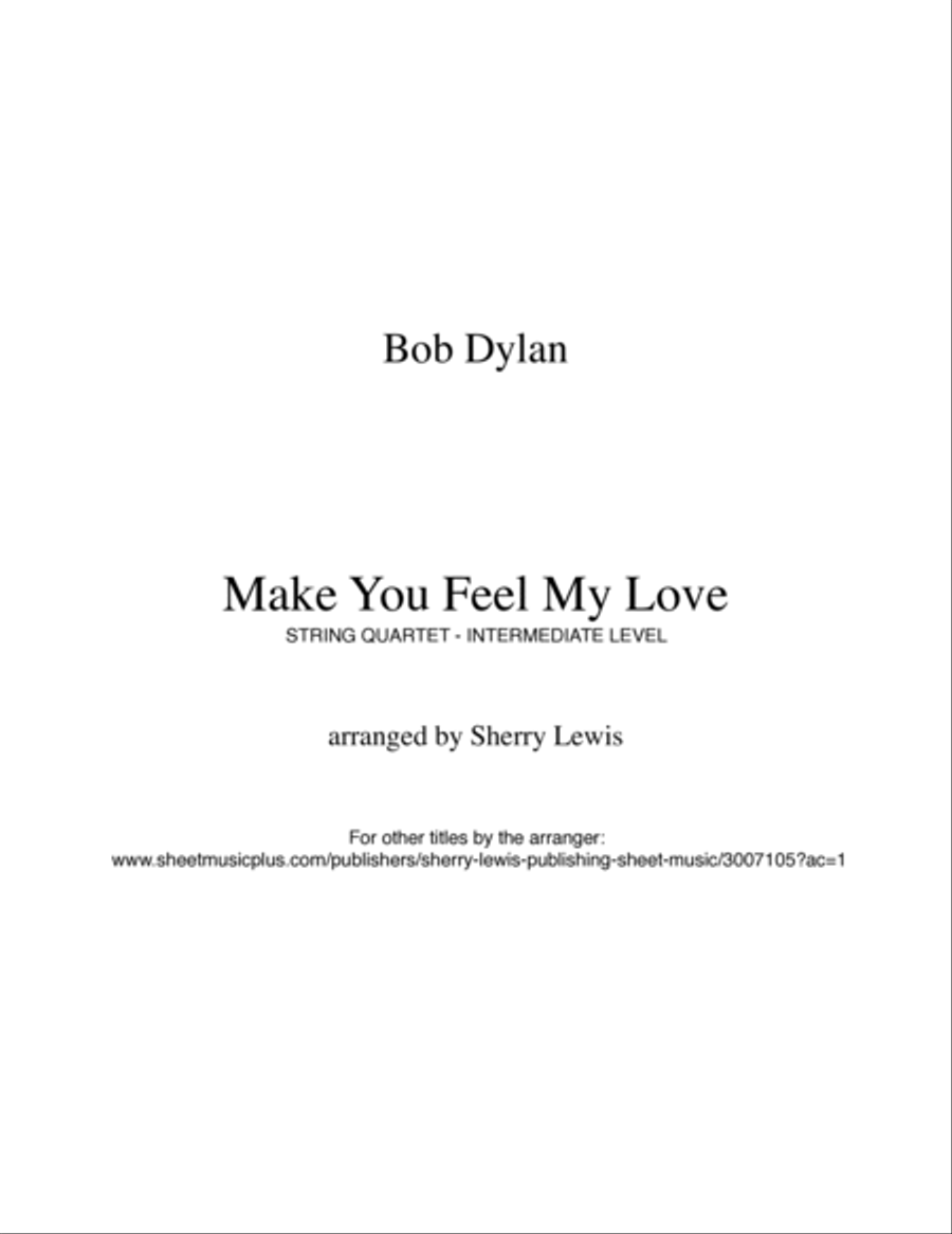 Make You Feel My Love String Quartet scores gallery preview page 2