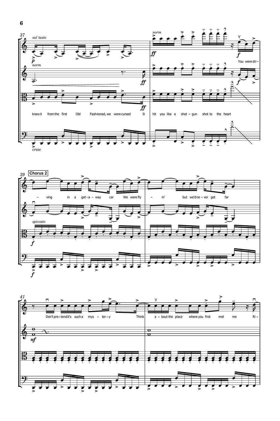 Getaway Car String Quartet scores gallery preview page 6