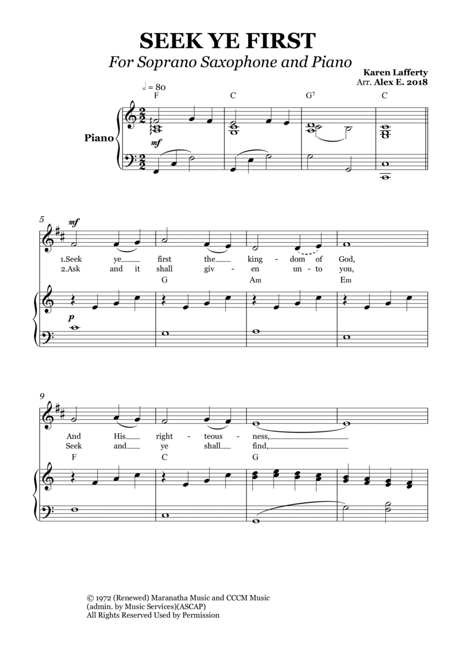 Seek Ye First Seek Ye First Chamber Music scores gallery preview page 1