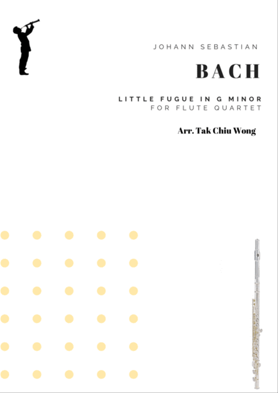Little Fugue in G minor arranged for Flute Quartet Flute Quartet scores gallery preview page 1