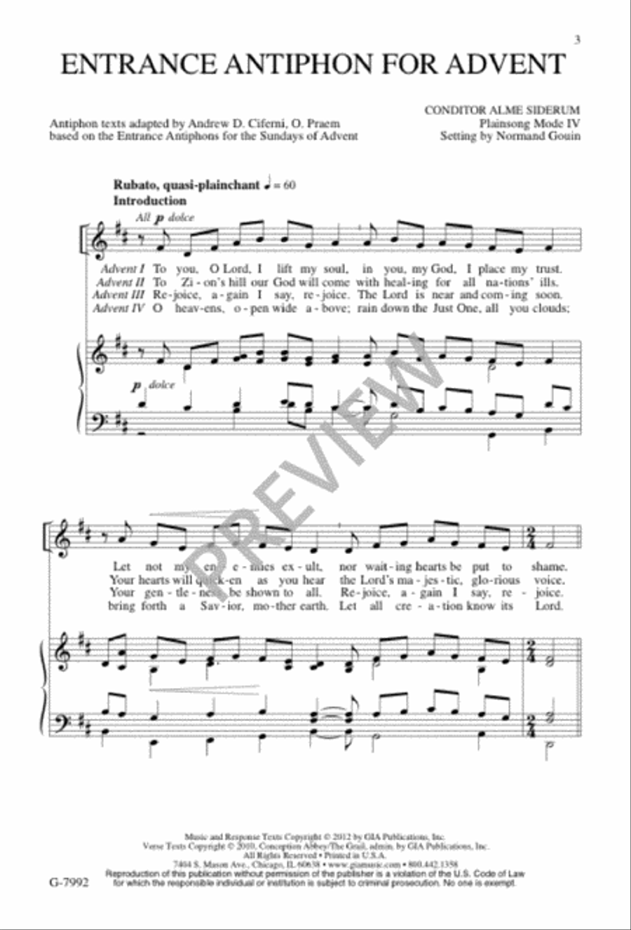 Entrance Antiphon for Advent 3-Part scores gallery preview page 3