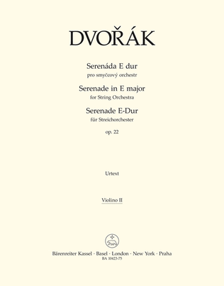 Book cover for Serenade for String Orchestra E major op. 22