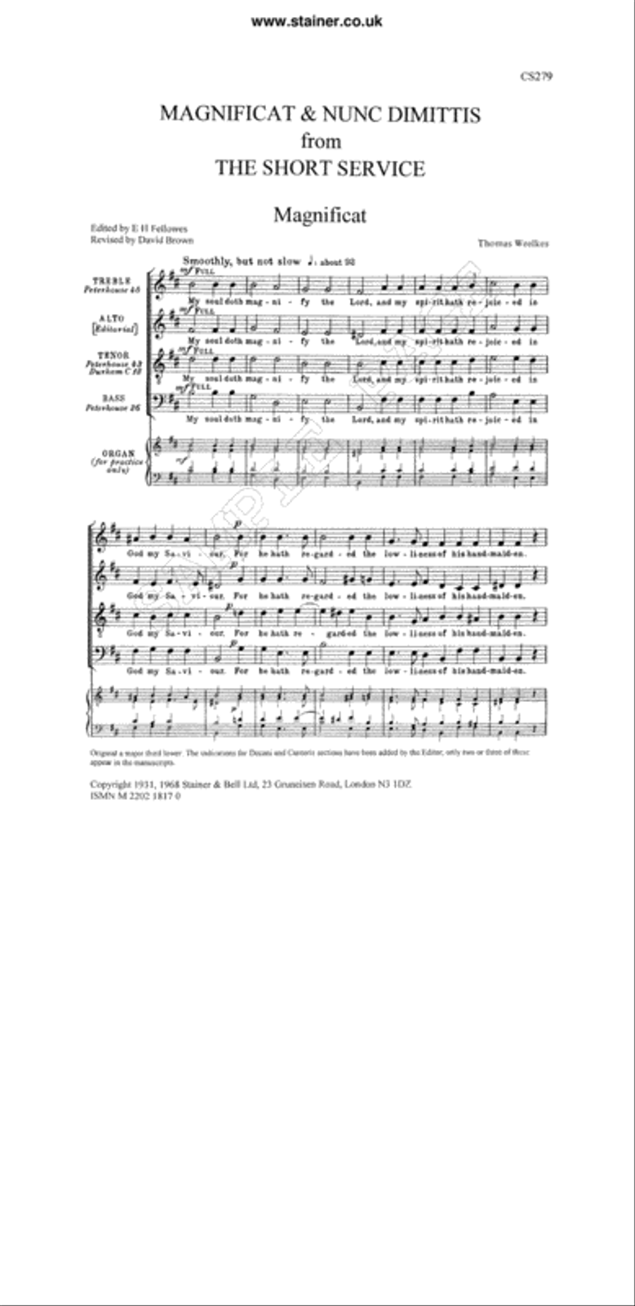 Magnificat and Nunc Dimittis (The Short Service) 4-Part scores gallery preview page 2