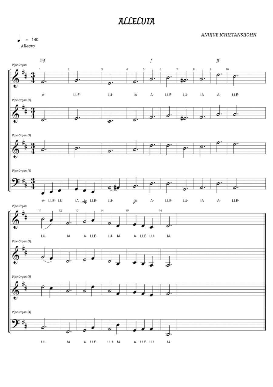 ALLELUIA A Cappella scores gallery preview page 1