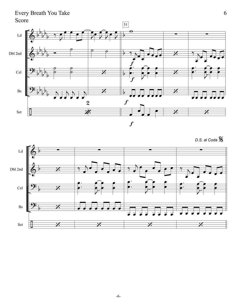 Every Breath You Take Steel Drum Band scores gallery preview page 6