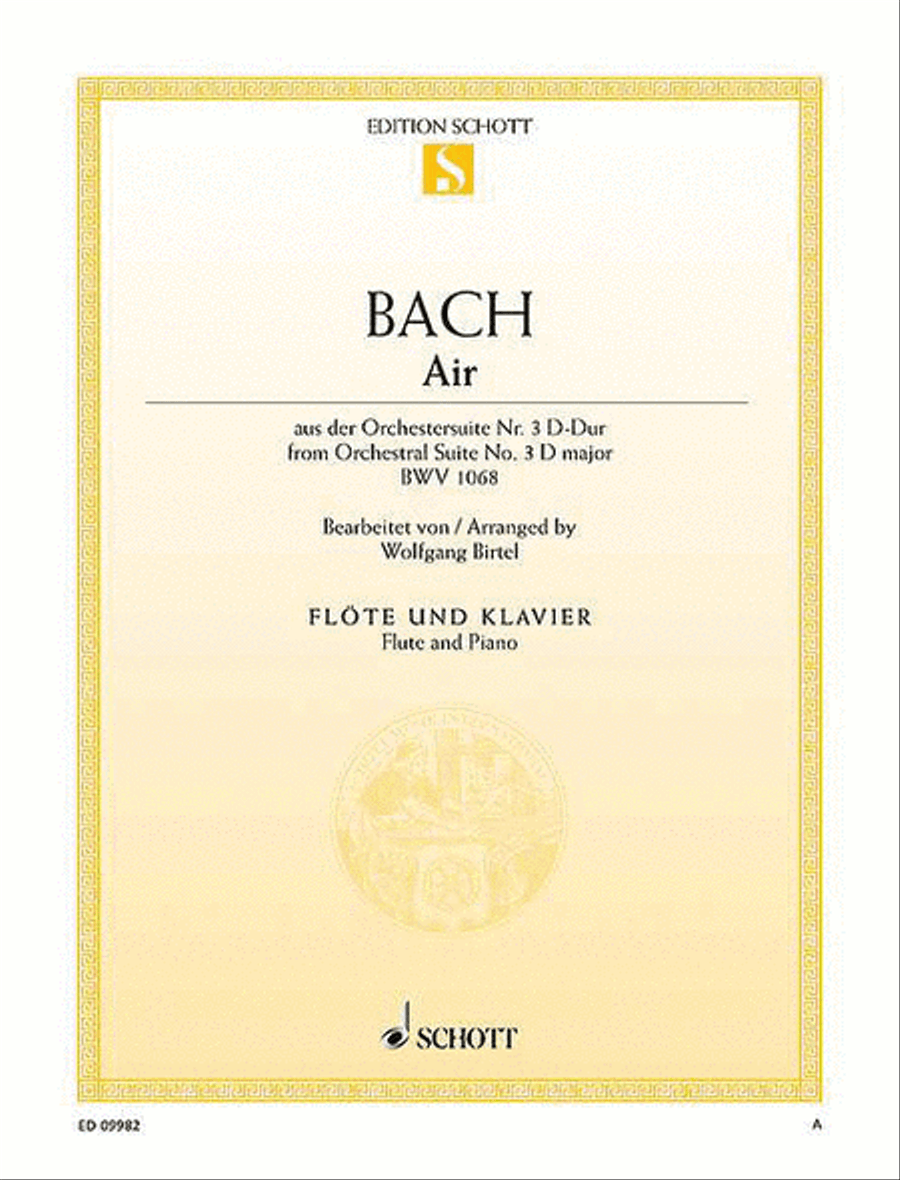 Air from Orchestral Suite No. 3 in D Major BWV 1068 Flute Solo scores gallery preview page 1