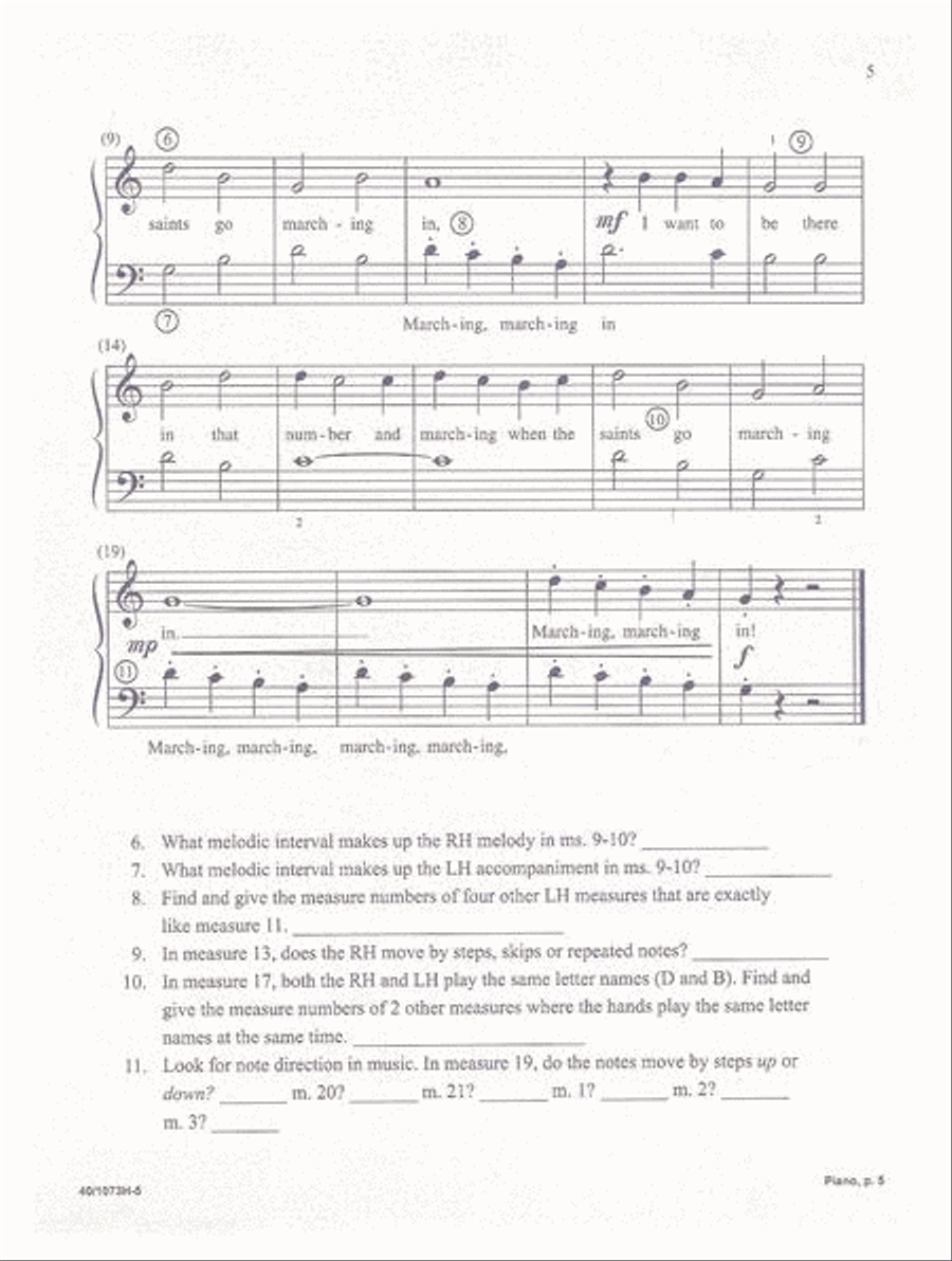 Piano Discoveries Theory Book 1B Piano Method scores gallery preview page 5