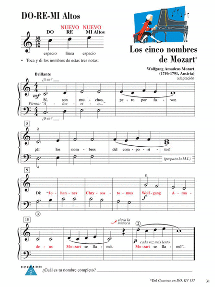 Lecciones y Teoría – Libro Uno de Dos Nivel 2 Piano Method scores gallery preview page 5