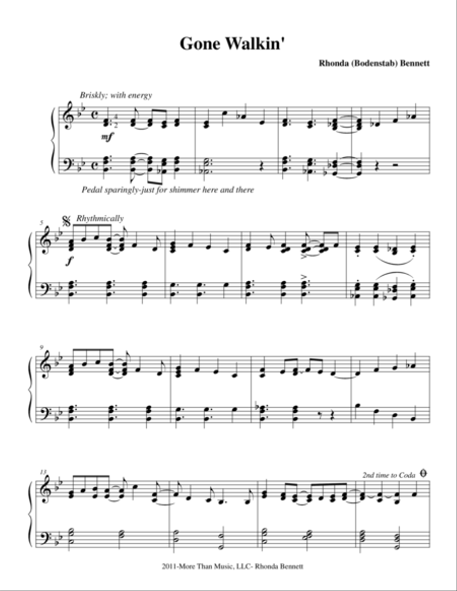 Gone Walkin' Small Ensemble scores gallery preview page 1