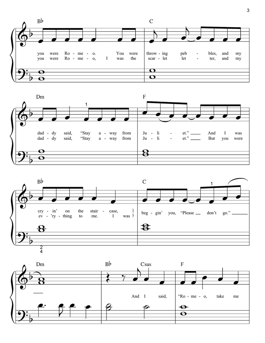 Love Story Easy Piano scores gallery preview page 3