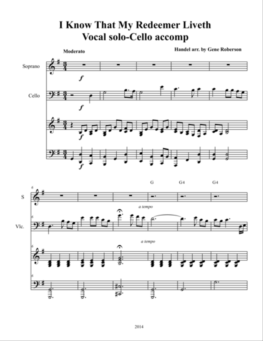 I Know That My Redeemer Liveth (MESSIAH) Choir scores gallery preview page 1