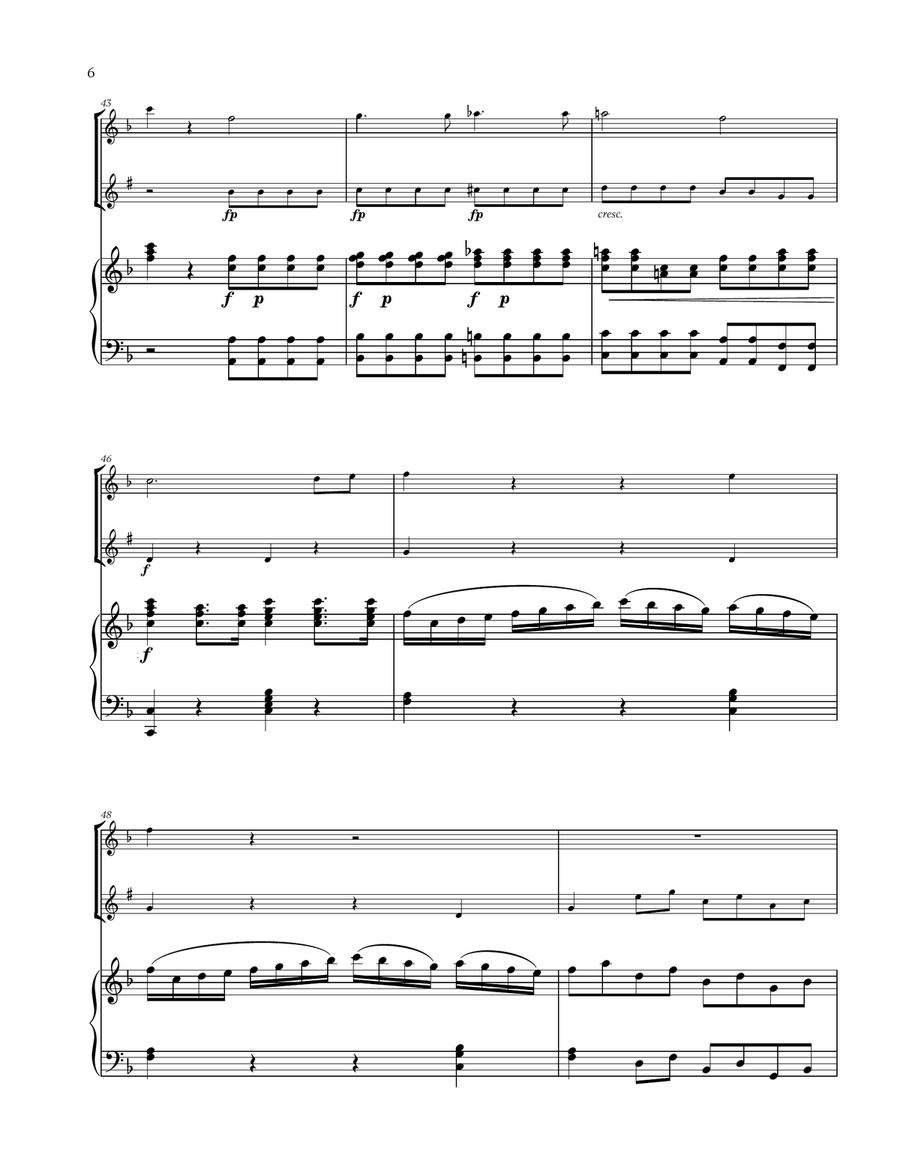 W. A. Mozart - Queen of the Night Aria (for Violin, Soprano Saxophone and Piano) Soprano Saxophone scores gallery preview page 6
