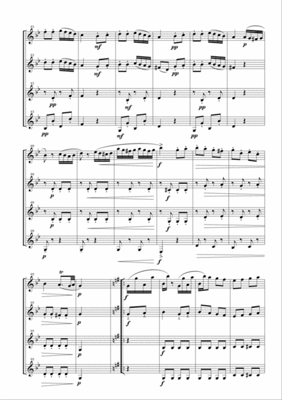Rondò alla Turca (Turkish March) for Clarinet Quartet Clarinet Quartet scores gallery preview page 6