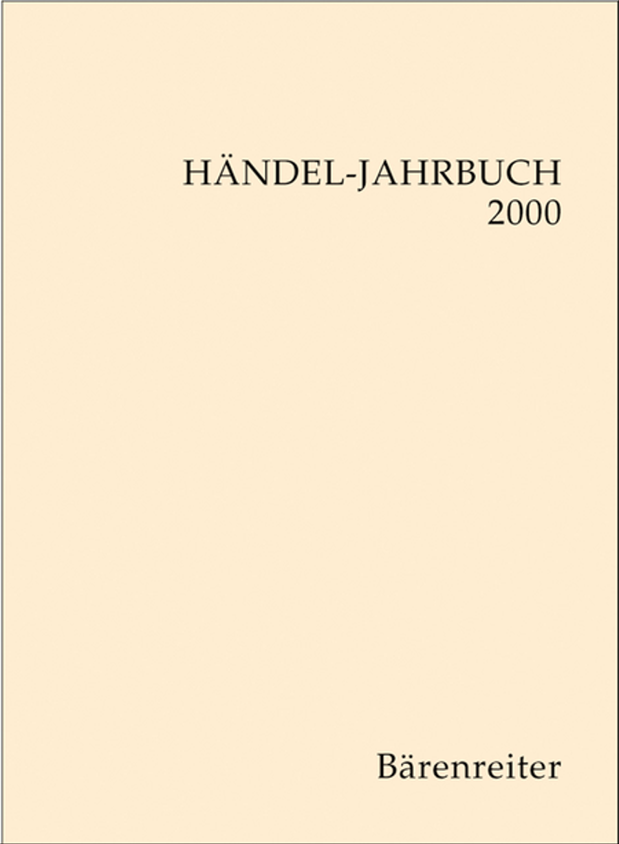 Händel-Jahrbuch 2000, 46. Jahrgang Collection / Songbook scores gallery preview page 1