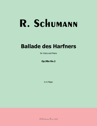Book cover for Ballade des Harfners, by Schumann, Op.98a No.2, in G Major