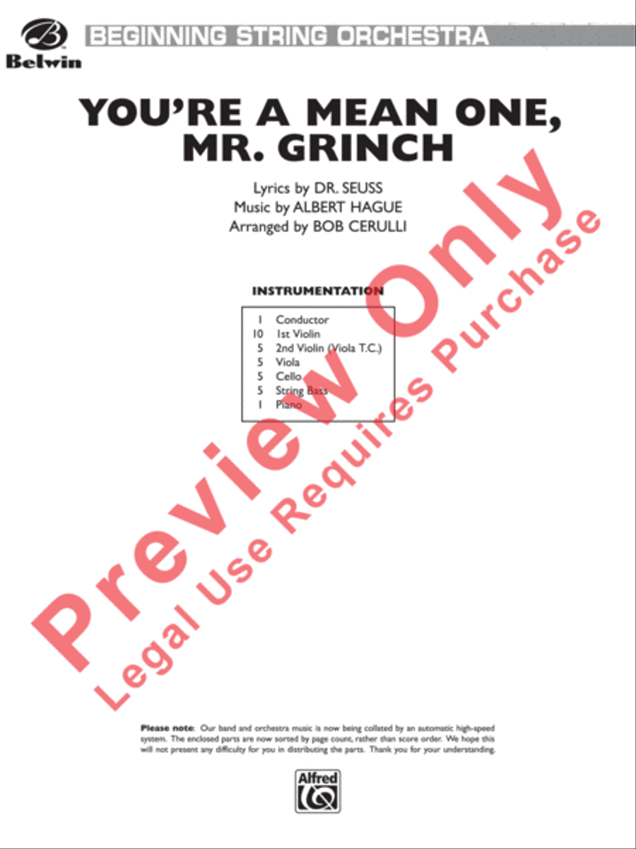 You're a Mean One, Mr. Grinch String Orchestra scores gallery preview page 2