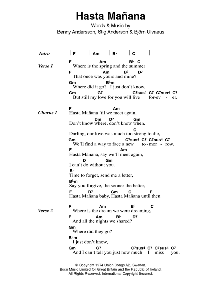 Hasta Manana Acoustic Guitar scores gallery preview page 1