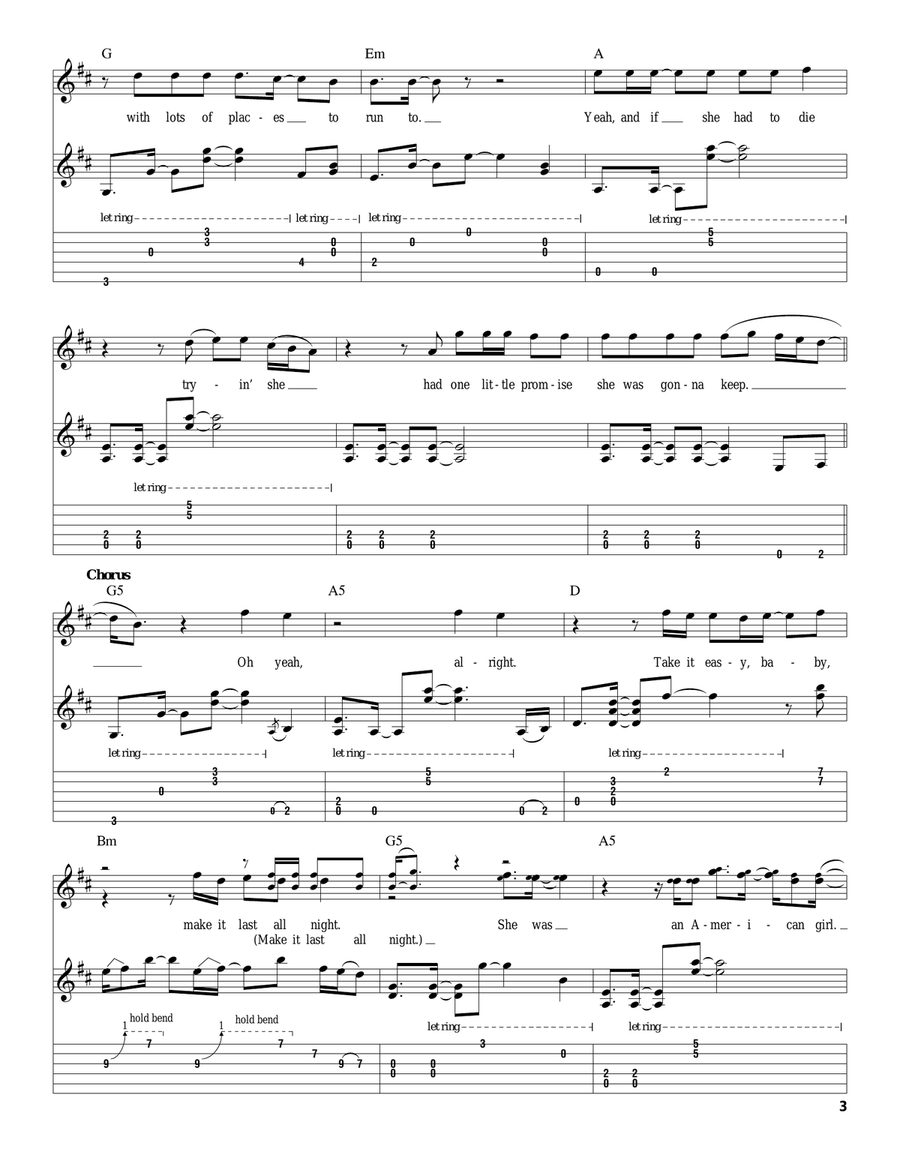 American Girl Acoustic Guitar scores gallery preview page 3