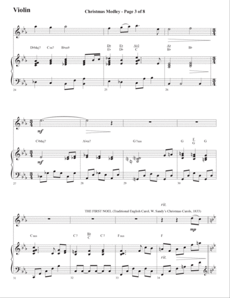 Christmas Medley - Violin Violin Solo scores gallery preview page 4