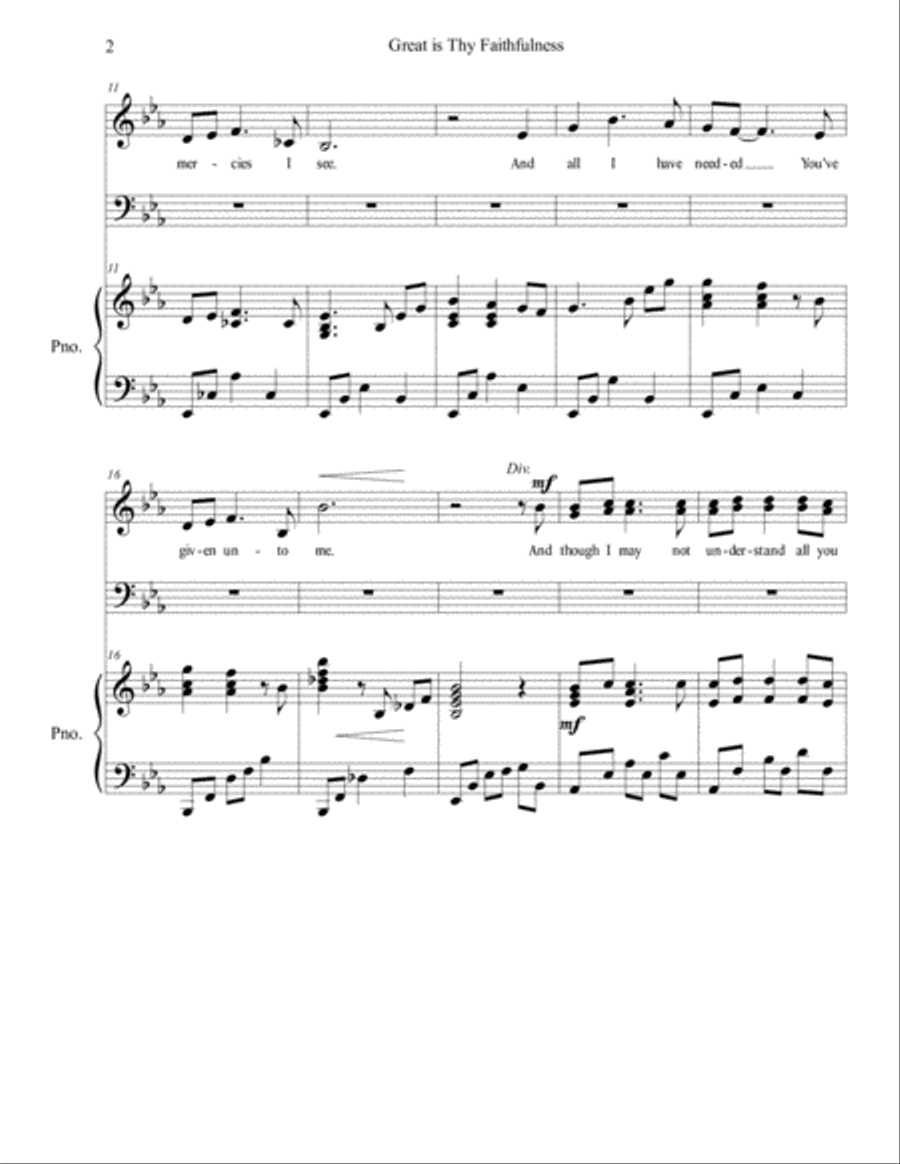 Great is Thy Faithfulness SATB 4-Part scores gallery preview page 2