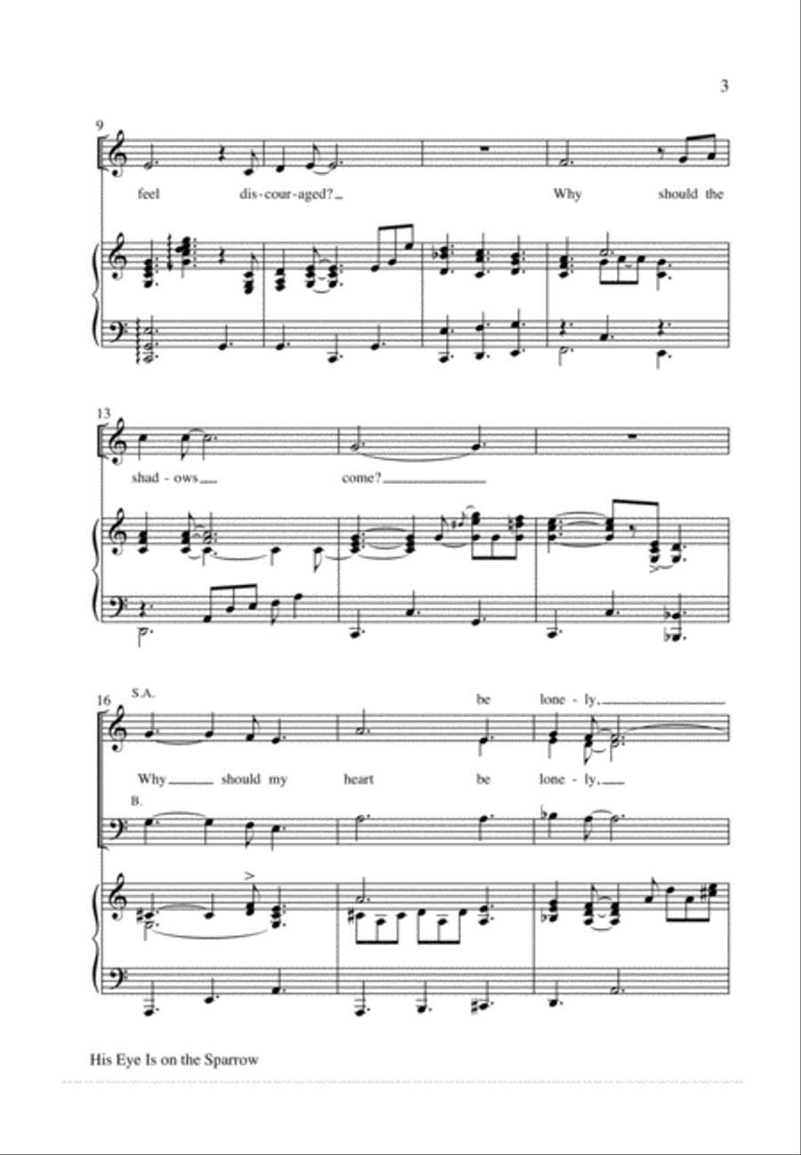 His Eye Is on the Sparrow 3-Part scores gallery preview page 4