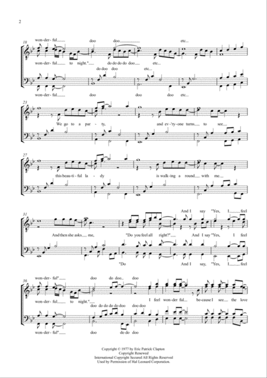 Wonderful Tonight TTBB scores gallery preview page 2