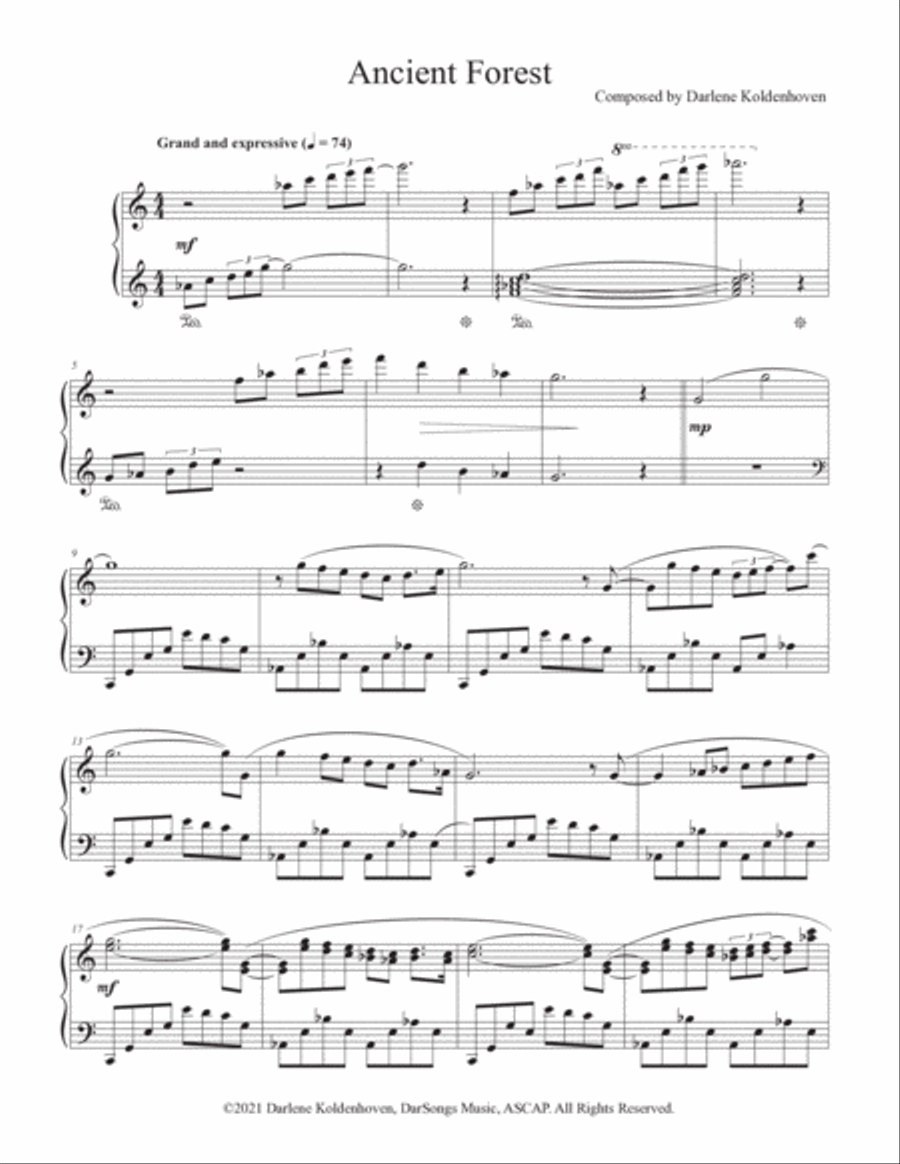 Ancient Forest Piano Solo scores gallery preview page 2